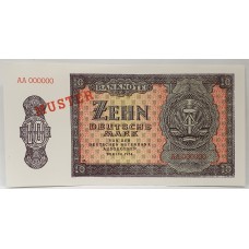 GERMAN 1954 . TEN 10 DEUTSCHE MARK BANKNOTE . SPECIMEN